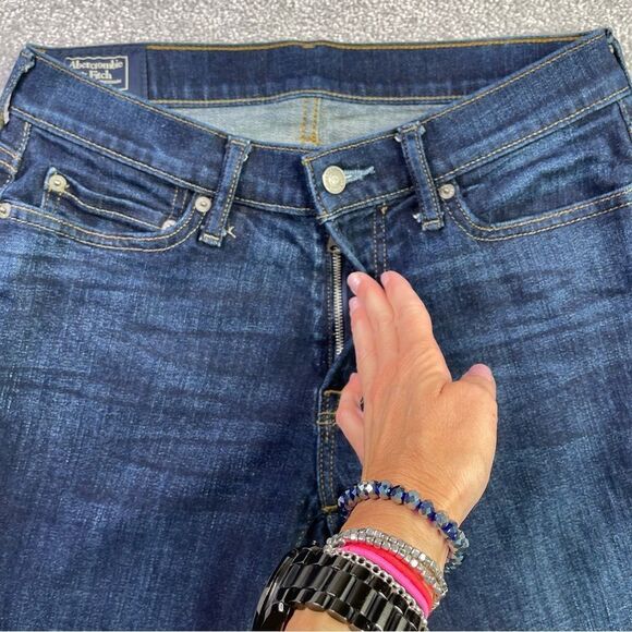 Abercrombie & Fitch Jeans Men's 29X28.5* Blue Skinny Dark Wash Denim Langdon - Picture 2 of 12